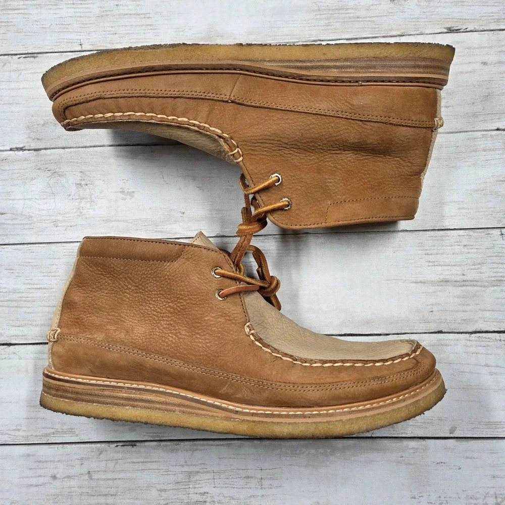 Sperry Gold Cup Chukka Boots Mens 11.5‎ Tan Brown Leather STS18350 Crepe Sole
